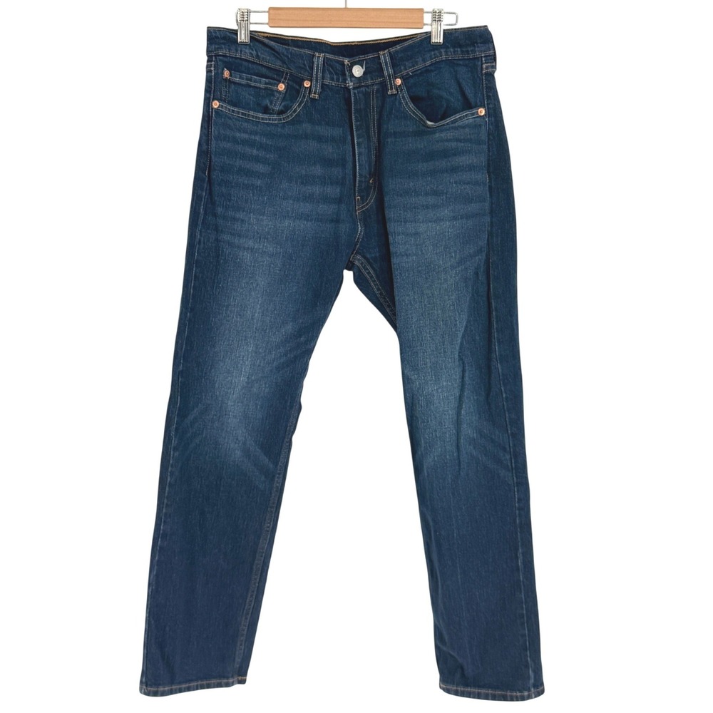 Levis 505 Regular Fit Straight Leg Dark Wash Indigo Mens Jeans W34 L30 Normcore